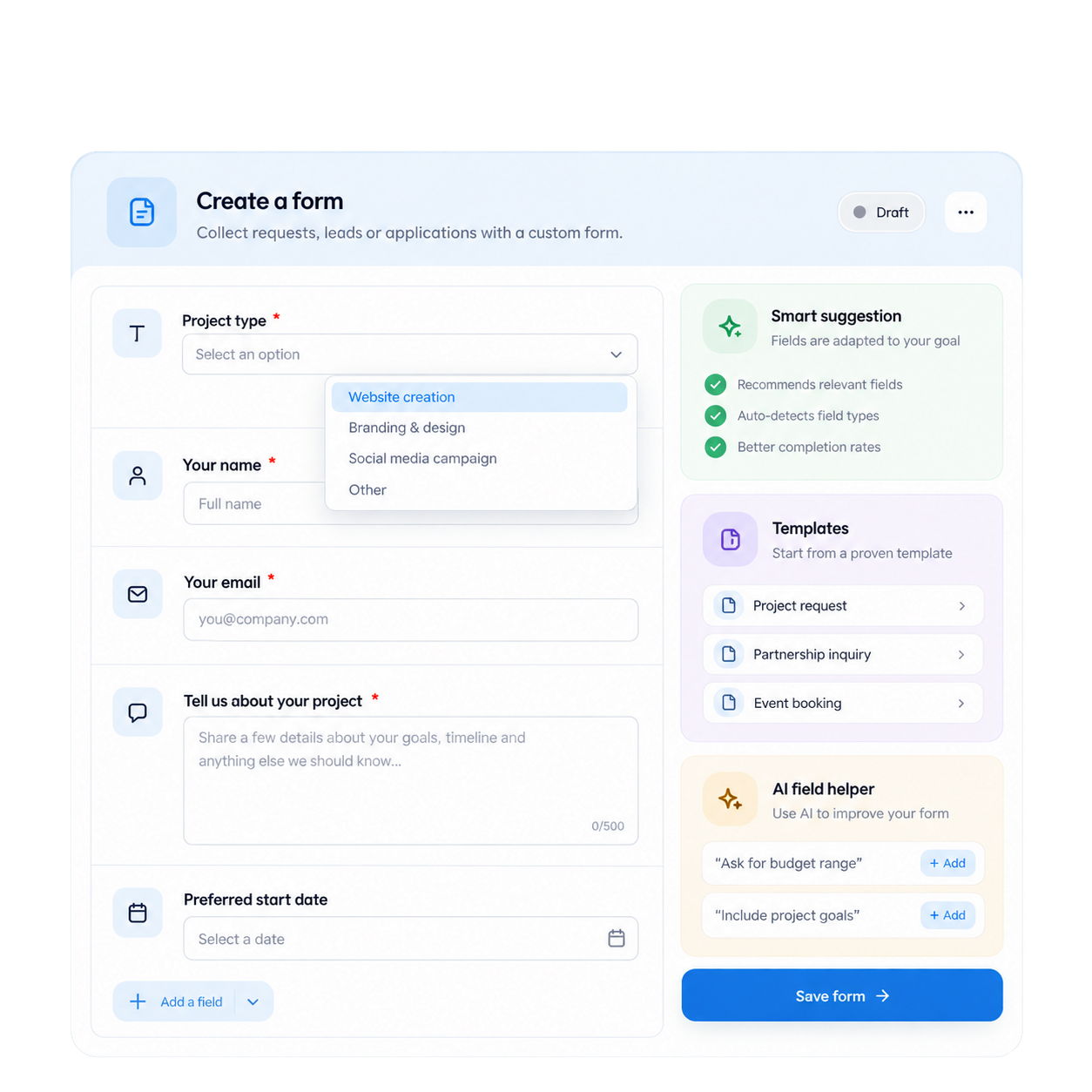 Smart form builder